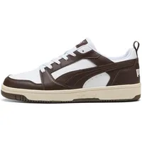 Puma Rebound V6 Low Unisex Sneaker, Puma White Chocolate Alpine Snow, 42.5 EU