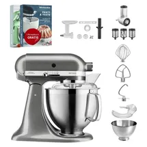 KitchenAid Artisan 5KSM185 Allrounderset Medaillon Silber