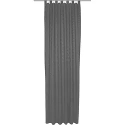 Vorhang WIRTH "Uni Collection", schwarz, B:142cm H:225cm, Baumwolle (Bio-Baumwolle), Gardinen, nach Maß