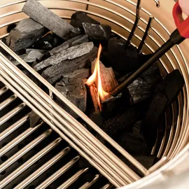 Kamado Joe Kohlekorb für Big Joe Ø 24 cm Edelstahl Silber