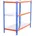 simonclick SimonRack Metallregal 900x900x500 mm 3 Ebenen Metallboden 180 kg Biegepunkt Blau/Orange/Verzinkt Simonclick