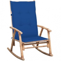 Schaukelstuhl mit Auflage Bambus 1 | vidaXL : Farbe - Königsblau