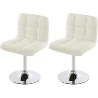 Mendler 2er-Set Esszimmerstuhl Drehstuhl Stuhl Kavala Kunstleder Chrom ~