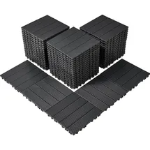 Vevor Terrassenfliesen, 54er-Set, Balkonfliesen 295 x 295 mm, Klickfliesen, wasserdichter Kunststoff-Bodenbelag für den Außenbereich, Terrassenbodenbelag für Veranda, Pool, Balkon, Hinterhof, Dunkelgrau