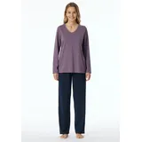 SCHIESSER Damen Pyjama Comfort Essentials, Violett, 44,