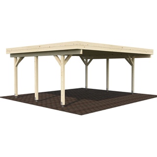 Doppel-Carport 600 x 512 cm Transparent tauchgrundiert