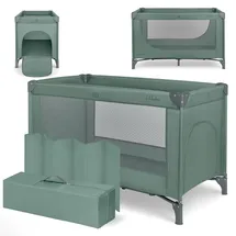 KIKKABOO Reisebett Baby SO Gifted 2026, Kinderreisebett 120x60 cm, bis 15 kg, Faltbar & Kompakt, Tragbar mit Transporttasche, Zusammenklappbar für Reise & Urlaub, Grün