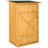 Tectake tectake® Gartenschrank mit Flachdach, aus imprägniertem Nadelholz, Dachpappe aus Bitumen, 75 x 56 x 118 cm