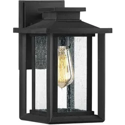 Licht-Erlebnisse Wandaußenleuchte WHITBY Schwarz Transparent Witterungsbeständig E27 bis 60W LE117787