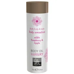 Shiatsu - Körperöl Massageöl mit Aroma Duft Geschmack Himbeere und Apfel 75 ml