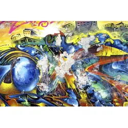 Acrylglasbild QUEENCE "Kunstwerk", bunt (farbe bild(er): bunt), B:90cm H:60cm T:2,4cm, Bilder, Fine Art-Print in Galeriequalität