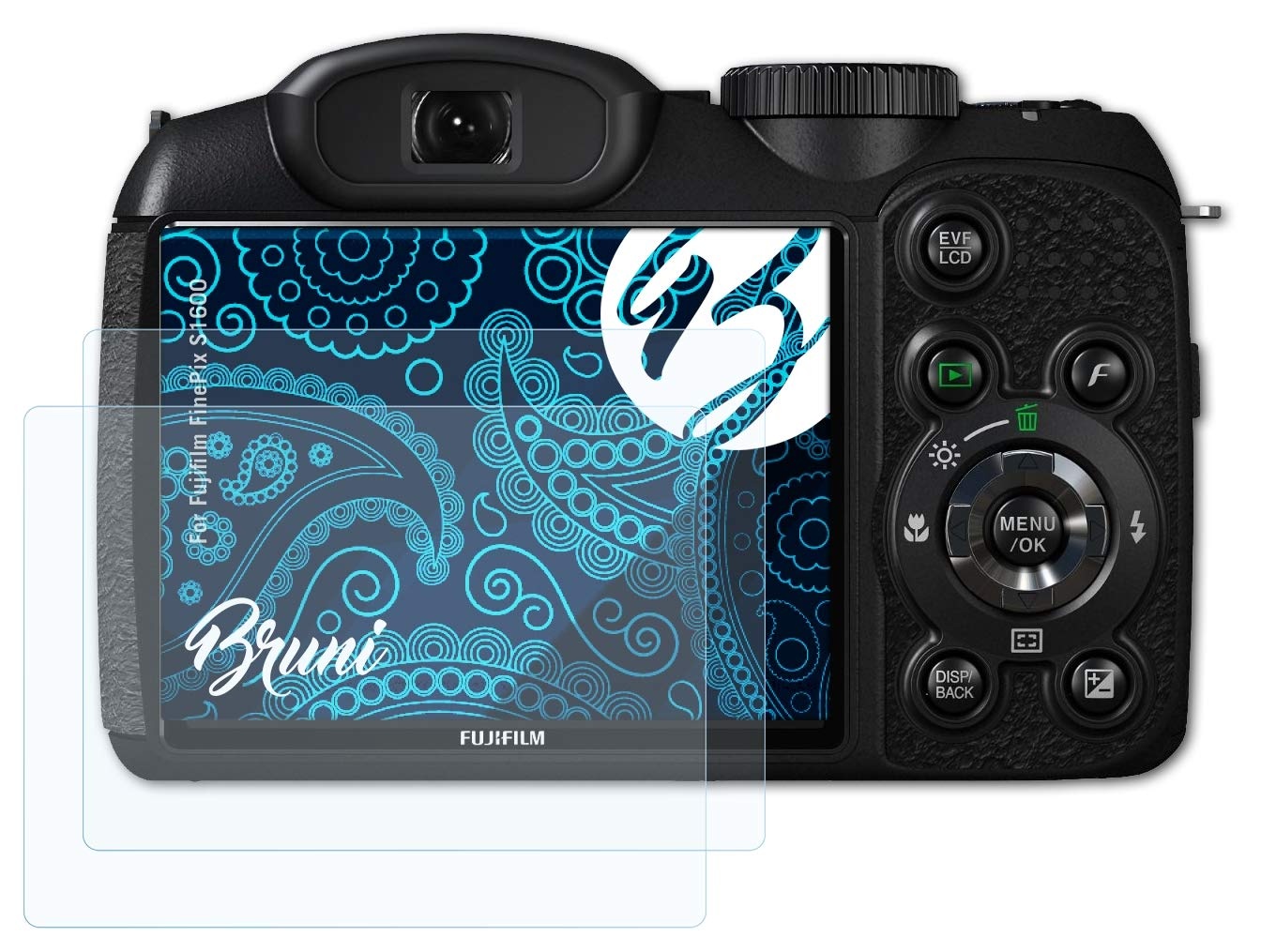 Bruni Schutzfolie kompatibel mit Fujifilm FinePix S1600 Folie, glasklare Displayschutzfolie (2X)