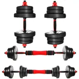 CCLIFE Hanteln Set 2er Kurzhanteln Langhanteln Verstellbar 40kg Hantelset Professionell Dumbbell mit Verbindungsstahlrohr Gewichten