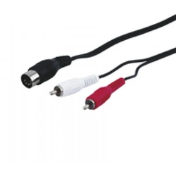 Audio-Video-Kabel 1,5 m 5-polig DIN-Stecker > 2 x Cinch-Stecker