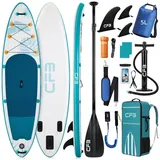 CFB SUP-Board Set 320/335 cm, extra breit, Komplettset, aufblasbares Stand Up Paddle Board, (mit Paddel, Pumpe, Rucksack, 5L Dry Bag und Schultergurt) weiß 320 x 84 x 15 cm
