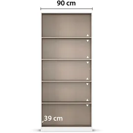 Rauch Spiegelschrank mit Einlegeböden ¦ grau ¦ Maße (cm): B: 91 H: 210