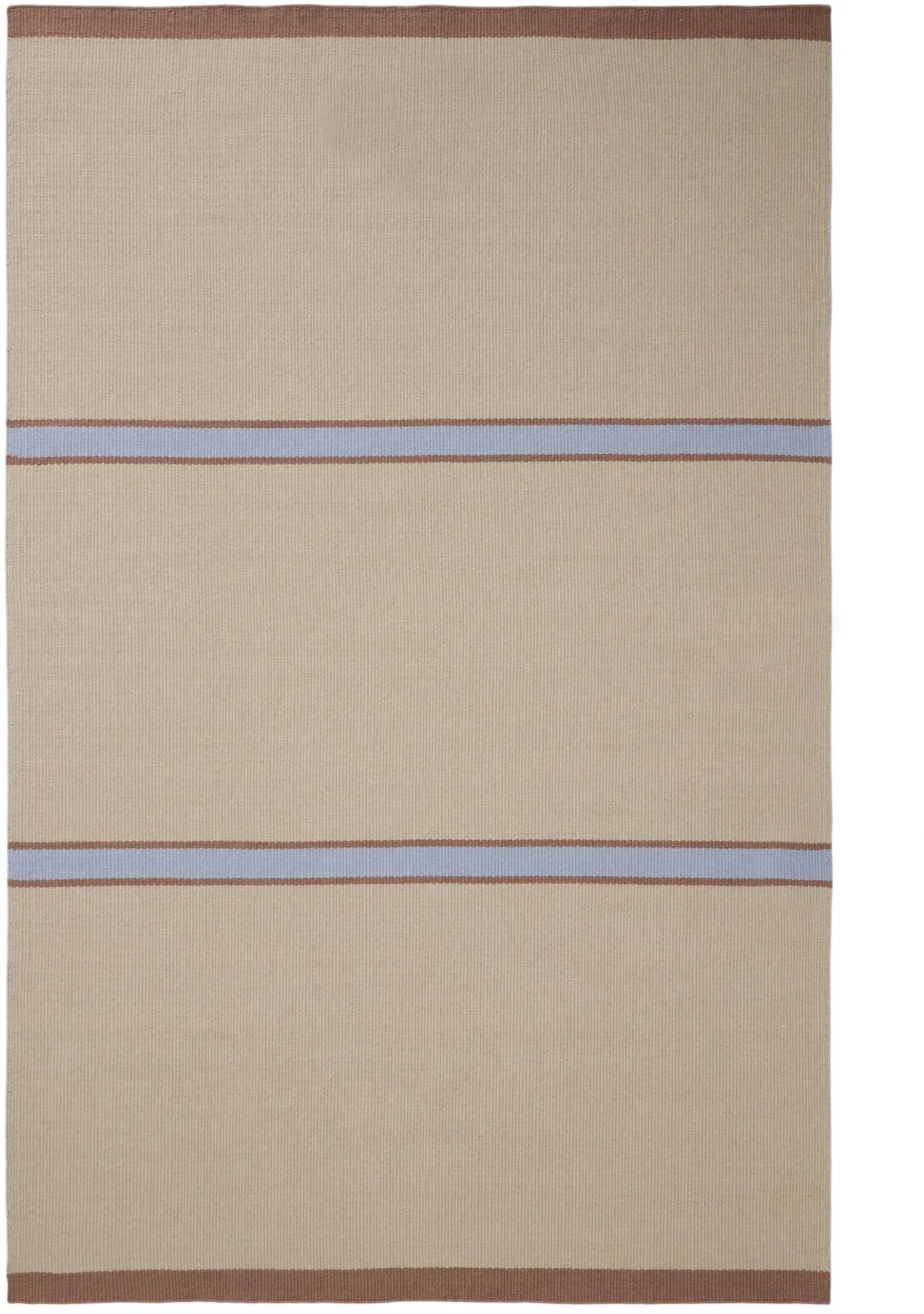 benuta Pure Wollteppich Livio Beige/Blau 120x170 cm - Naturfaserteppich aus Wolle