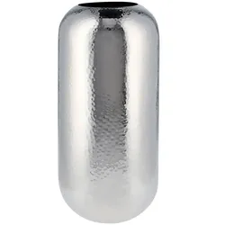 Vase , silber , Stahl , Maße (cm): H: 40  Ø: 20