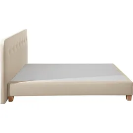 Home Affaire Boxspringbett »Fargo«, inkl. Topper, in 3 Matratzenarten, in Samt- oder Strukturstoff beige