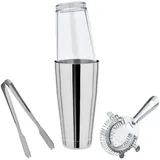 ich-zapfe Boston Shaker Set Klein mit Mixing Glas, Sieb & Eiswürfelzange