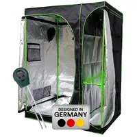 Mucola Growzelt 100x100x200 cm Set mit 3-in-1 Messgerät Zuchtzelt für Hydrokulturen zur Pflanzenzucht | licht- und wasserdicht | Indoor Grow Tent mit reflektierender Innenfolie Zimmergewächshaus