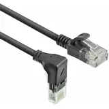 Act Black 5 meters U/UTP CAT6A LSZH Slimline patch cable with RJ45 connectors 90° angled down to straight (DC3905)