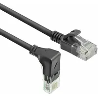 Act Black 5 meters U/UTP CAT6A LSZH Slimline patch cable with RJ45 connectors 90° angled down to straight (DC3905)