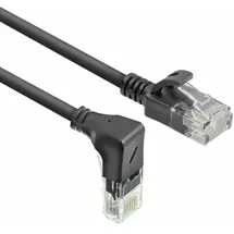 Act Black 5 meters U/UTP CAT6A LSZH Slimline patch cable with RJ45 connectors 90° angled down to straight (DC3905)