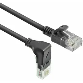 Act Black 5 meters U/UTP CAT6A LSZH Slimline patch cable with RJ45 connectors 90° angled down to straight (DC3905)