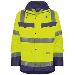 Atlantis Warnschutz Regen-Parka, neongelb/dunkelblau, Größe 3XL - dunkelblau - 3XL