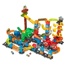 Vtech Marble Rush - Dino Adventures Magnetic Set XL400 E – Interaktive Murmelbahn mit spannenden Bahnelementen und verschiedenen Aufbaumöglichkeiten – Für Kinder von 4-12 Jahren