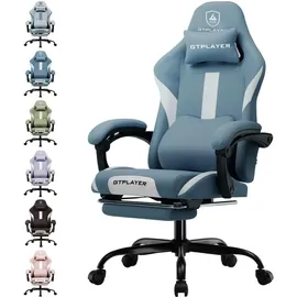 GTPLAYER Gaming Stuhl Stoff Blau
