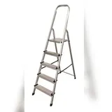 Lex Alu Stufenstehleiter Haushaltsleiter Klappleiter Trittleiter 5 stufig klappbar