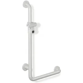 Hewi Duschhandlauf Serie 801 mit Brausehalter 1250 x 600 mm reinweiß