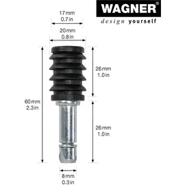 Wagner Rundrohrhülse & Stift 58 mm 2 Stück