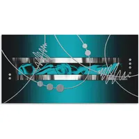 ARTland Wandbild »Silber abstrakt auf petrol«, Gegenstandslos, (1 St.),