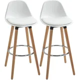 Homcom Barhocker Kunstleder, Buchenholz