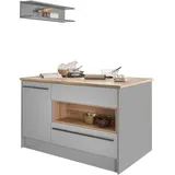 BASIC by Balculina »Denver, Kochinsel + Küchenregal BxHxT 145 x 90 x 90/BxHxT 90x22x21«, Breite 145 cm, mit Tür, Schubkasten, Klappe und offenem Fach