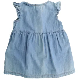 Maximo Sommerkleid (1-tlg) Denim-Optik, Rüschenärmel, Holzknöpfe, Blau blau 74/80 EU