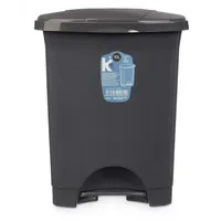 BigBuy Home Mülleimer mit Pedal, anthrazit, Kunststoff, 10 l,