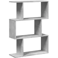 vidaXL Bücherregal 3 Fächer 70 x 24 x 97 cm Grau