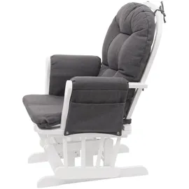 Mendler Relaxsessel HWC-C76 Stoff/Textil 52 x 0 x 0 cm dunkelgrau mit Hocker