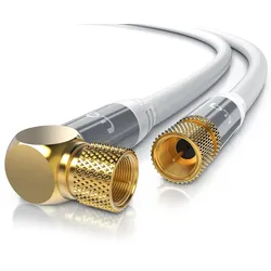 Primewire SAT-Kabel, Koax, F-Stecker, HDTV SAT Koax Kabel 90° gewinkelt, 4fach Schirmung, 135dB, 75Ohm - 10m