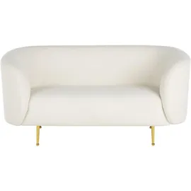 Beliani Couch Polyester 2-Sitzer Weiß/Gold