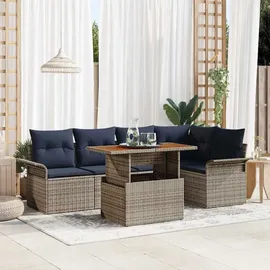 vidaXL Gartenlounge-Set 6-tlg. Grau