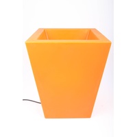 point-garden Beleuchteter Blumentopf aus Kunststoff, Pflanzkübel orange