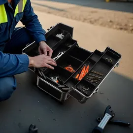 Wiltec Alu Transportkoffer mit 2 Schlüsseln schwarz