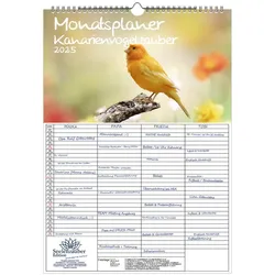 Seelenzauber Familienkalender Kanarienvogelzauber Familien Planer Kalender 2025 DIN A3 Kanarienvögel weiß