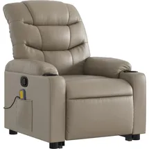 vidaXL Massagesessel mit Aufstehhilfe Kunstleder 93 x 99,5 x 93 cm Cappuccino-Braun