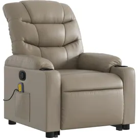 vidaXL Massagesessel mit Aufstehhilfe Kunstleder 93 x 99,5 x 93 cm Cappuccino-Braun